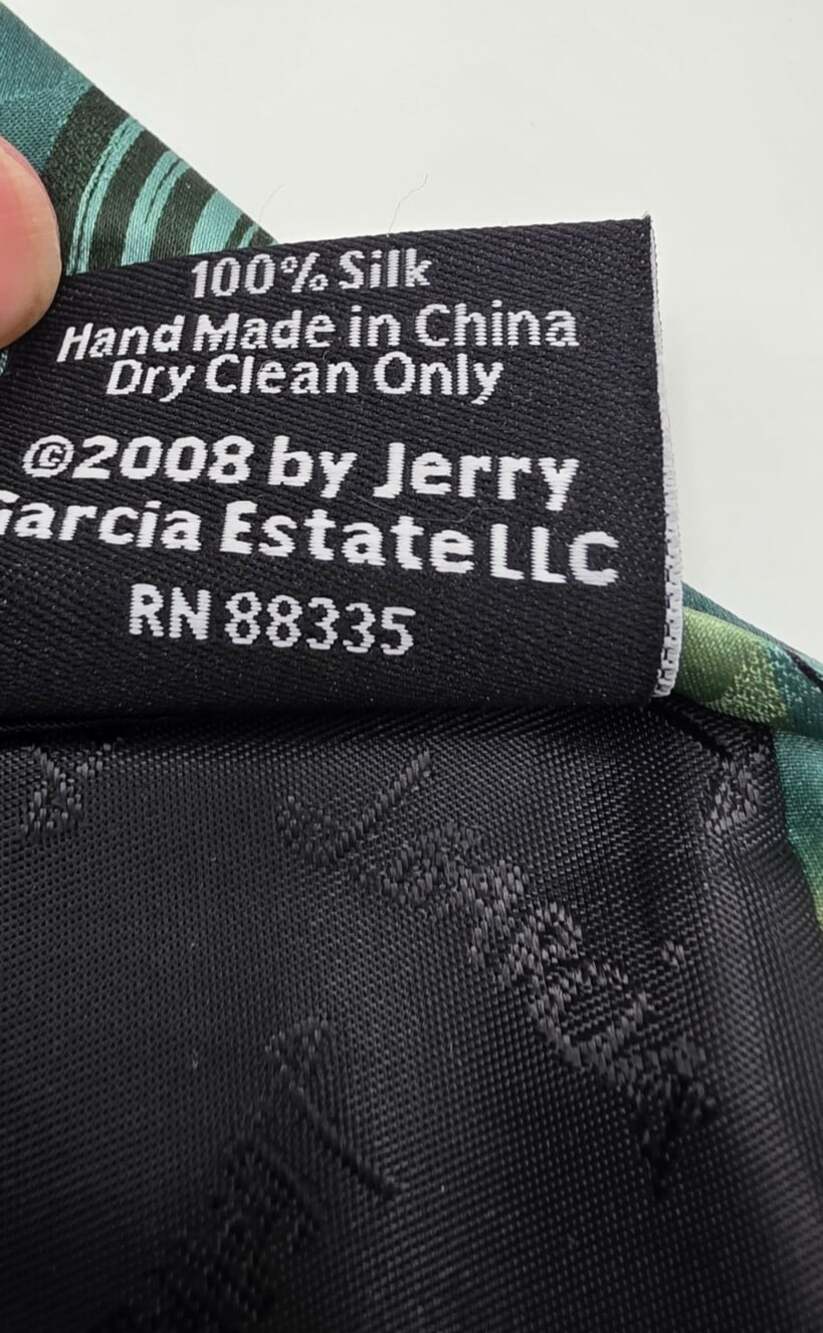 Jerry J Garcia 100% Silk Tie Duckworm Collection 46 green Necktie - Picture 8 of 8